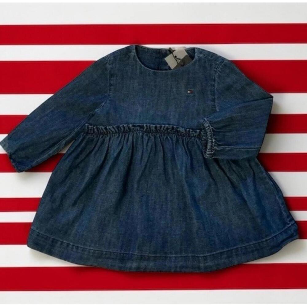 TOMMY HILFIGER BABY GIRL'S DENIM JEANS DRESS SIZE 18 M